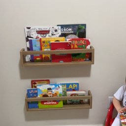Kit 3 Prateleiras Para Livros Infantis Estante Organizadora de Brinquedos Nicho Revisteiro Mdf 55 cm - 4