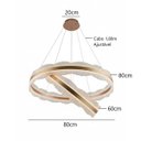 Ver imagem 4 de Lustre Pendente Moderno Elos Dourado Champanhe 80cm Led 3em1