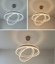 Ver imagem 3 de Lustre Pendente Moderno Elos Dourado Champanhe 80cm Led 3em1