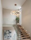 Ver imagem 5 de Lustre Pendente Moderno Elos Dourado Champanhe 80cm Led 3em1