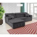Ver imagem 5 de Sofá Orlando 2.20x2.10m com Chaise, Retrátil e Reclinável - Chumbo