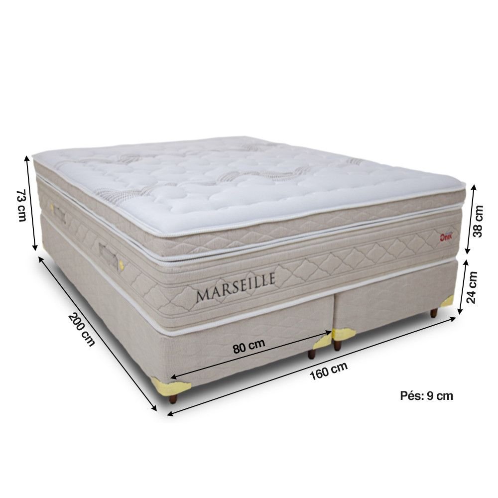 Cama Box Queen Onix Marseille Molas Lfk 160x72 | MadeiraMadeira
