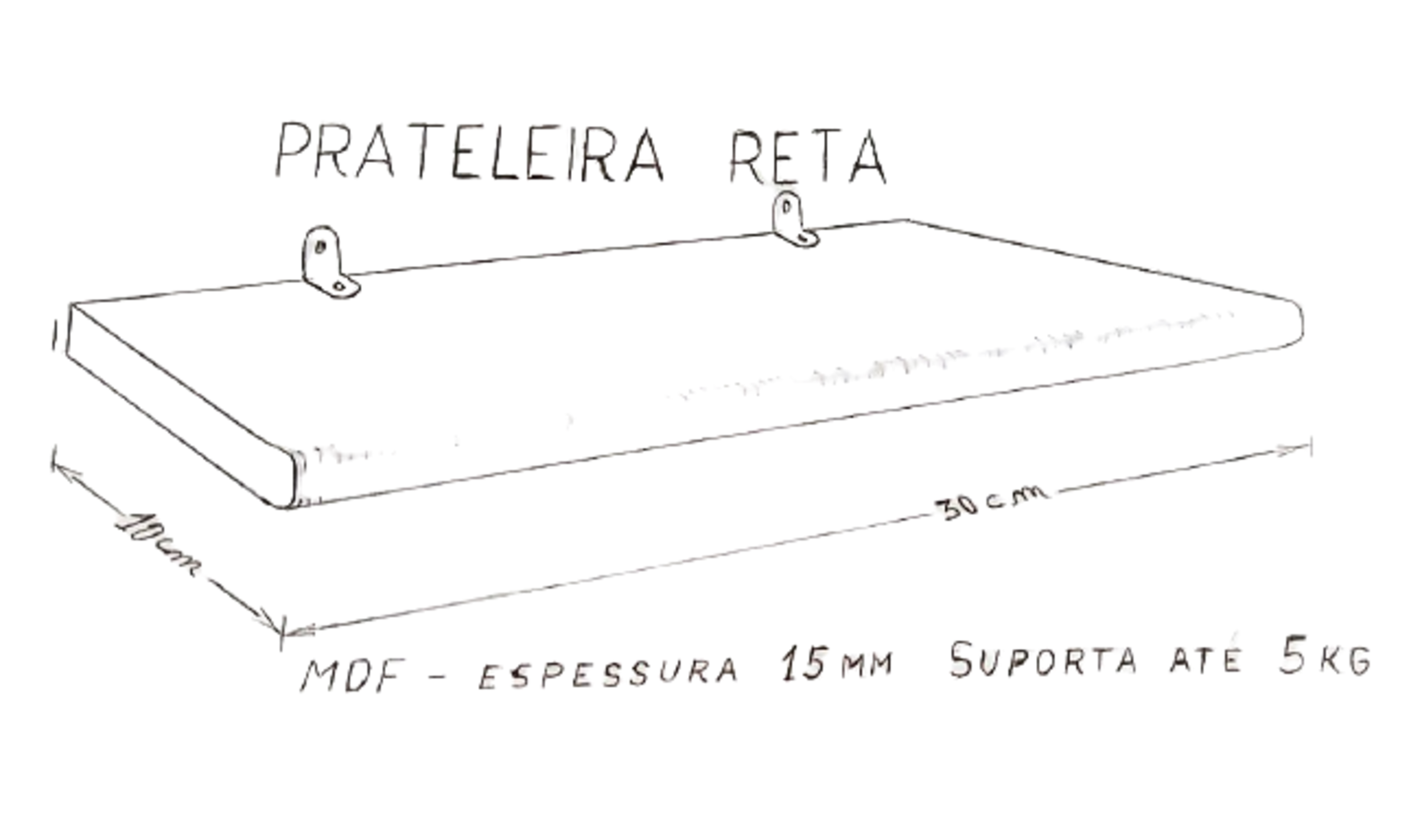 Kit 4 Prateleiras MDF cor Canela com Suporte Decoração Foto 30x10cm - 1