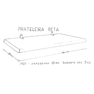 Kit 4 Prateleiras MDF cor Canela com Suporte Decoração Foto 30x10cm
