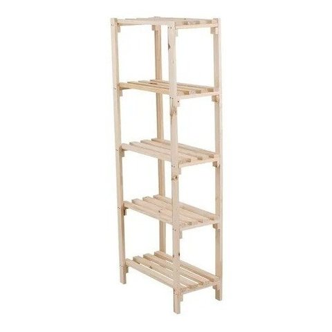 Organizador de Roupas C/ 5 Prateleiras Madeira De Pinus Barata Technox Marrom