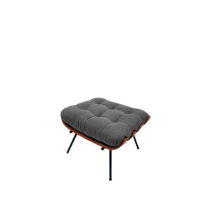 Puff Costela Suede Cinza