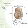 3 Abajur Rattan Lanterna Fibra Natural Boho Mesa Salanat68 - 7
