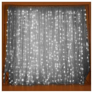 Cascata de Natal 520 Led Luz Branca 8 Funções 5x2m 220v