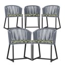 Ver imagem 1 de 5 Cadeiras de Jantar Área Noronha em Alumínio com Pintura Preta Corda Náutica E5 Trama Original