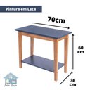 Ver imagem 2 de Mesa de Apoio de Madeira Maciça Veneza Azul Petróleo