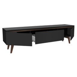 Rack Retrô Madesa Reims para Tv até 75 Polegadas Pés de Madeira - Preto - 6