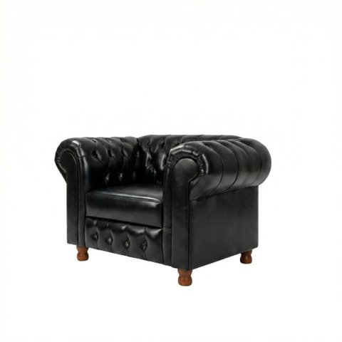 Poltrona Chesterfield Bourbon Courano Preto