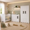 Ver imagem 3 de Quarto Bebê Completo Berço 3 em 1/Guarda-Roupa 4 Portas/Cômoda 4 Gavetas Vicente Multimóveis