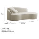 Ver imagem 6 de Divã Recamier Curvo Sala de Estar Inglaterra Lado Direito 180cm Bouclé Bege - Incasa Decor