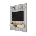 Ver imagem 2 de Painel Suspenso Ripado Seko Tv 65" Portas Basculantes Borda Chanfrada Bali/cedro G18 - Gran Belo