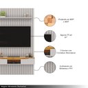 Ver imagem 3 de Painel Suspenso Ripado Seko Tv 65" Portas Basculantes Borda Chanfrada Bali/cedro G18 - Gran Belo