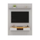 Ver imagem 1 de Painel Suspenso Ripado Seko Tv 65" Portas Basculantes Borda Chanfrada Bali/cedro G18 - Gran Belo