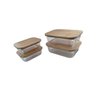Kit 4 Pote Hermético de Vidro com Tampa de Bambu 2 X395ml -2 X1l Dolce Home - 1