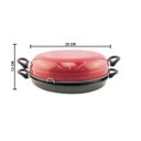 Ver imagem 2 de Churrasqueira Para Fogão a Gás Antiaderente Vermelha 29CM Dona Chefa Grill Assa Aquece Cozinha Sem Ó