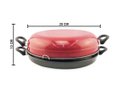 Ver imagem 2 de Churrasqueira Para Fogão a Gás Antiaderente Vermelha 29CM Dona Chefa Grill Assa Aquece Cozinha Sem Ó