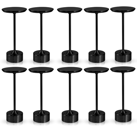 Kit 10x Luminária de Mesa Touch Candeeiro Led sem Fio Recarregável Grande - Preta