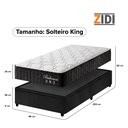 Ver imagem 5 de Cama Box Baú Solteiro King Preto + Colchão Molas Ensacadas Zidi Bahamas 96x203x66cm