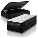 Ver imagem 1 de Cama Box Baú Solteiro King Preto + Colchão Molas Ensacadas Zidi Bahamas 96x203x66cm