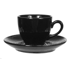 Xicara Cafe C/pires Ceramica 100ml 6,4x12cm Preto Florarte