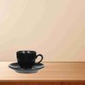 Xicara Cafe C/pires Ceramica 100ml 6,4x12cm Preto Florarte - 2