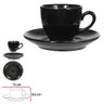 Xicara Cafe C/pires Ceramica 100ml 6,4x12cm Preto Florarte - 3