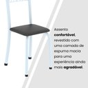 Ver imagem 4 de Cadeiras para Sala de Jantar 6 Unidades Sara Branco/Preto Liso