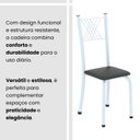 Ver imagem 5 de Cadeiras para Sala de Jantar 6 Unidades Sara Branco/Preto Liso