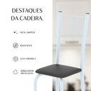 Ver mais imagens de Cadeiras para Sala de Jantar 6 Unidades Sara Branco/Preto Liso