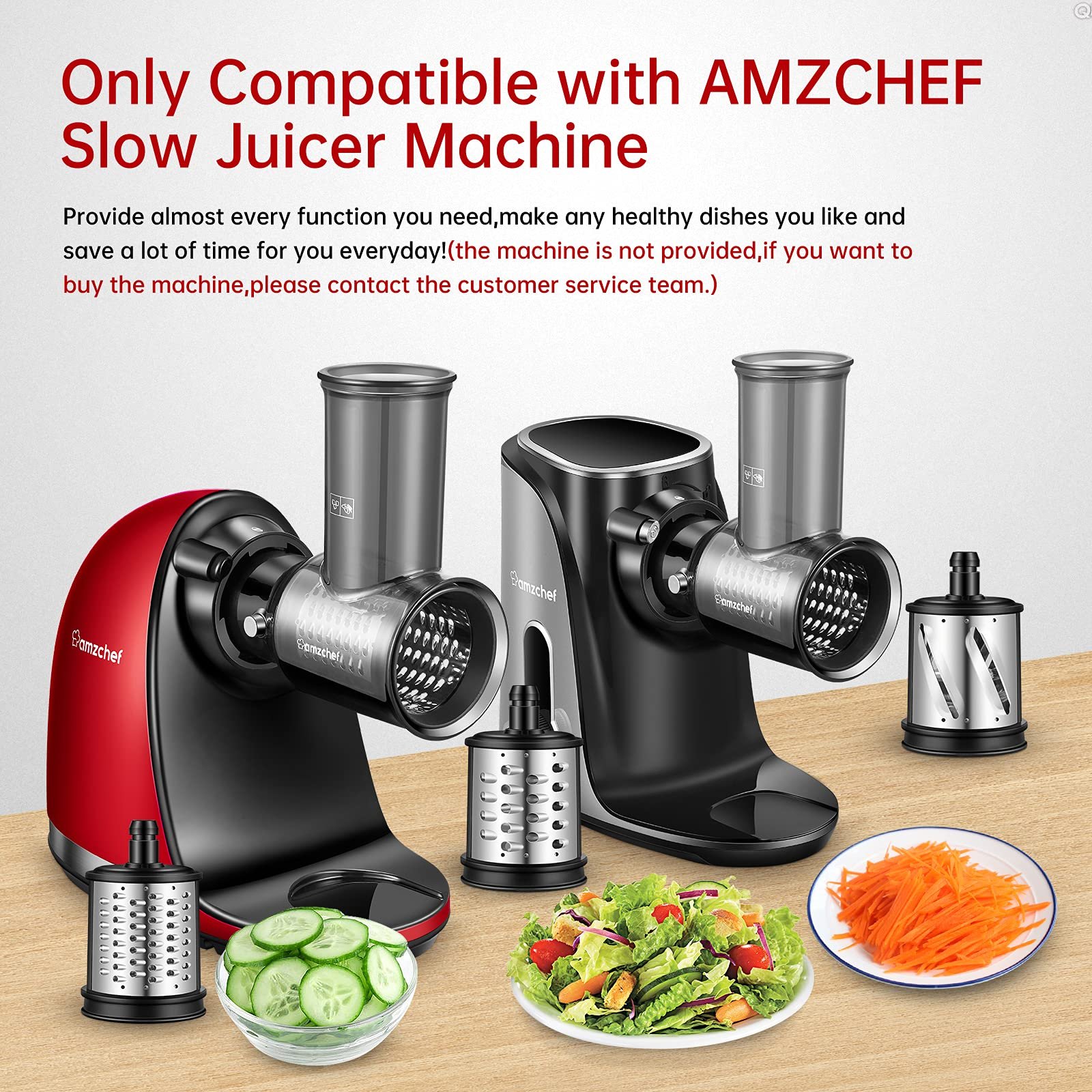 Acessório Fatiador/ralador Amzchef para Juicer com 3 Lâminas Intercambiáveis - 2