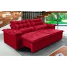 Sofá Veneza 250cm Retrátil Com Molas Vermelho- Ws - 1