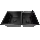 Ver imagem 2 de Cuba Gourmet Quadrada Dupla Preto 78x43cm Inox 304 com Acessórios - Cub-009 - Stillus Home
