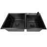 Cuba Gourmet Quadrada Dupla Preto 78x43cm Inox 304 com Acessórios - Cub-009 - Stillus Home - 2