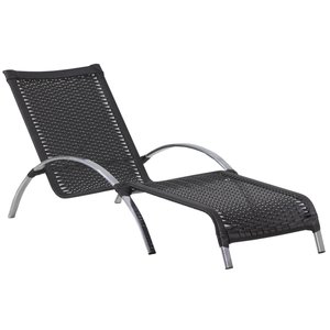 Espreguiçadeira em Alumínio e Fibra Sintética - Preto