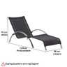 Espreguiçadeira em Alumínio e Fibra Sintética - Preto - 4