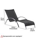 Ver imagem 4 de Espreguiçadeira em Alumínio e Fibra Sintética - Preto