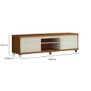 Ver imagem 1 de Rack TV Até 72 Polegadas Rodízios 2 Portas E 2 Nichos Mirage 1.80:Off White/Nature