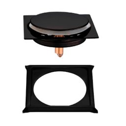 Kit C/5 Ralo e Porta Grelha Inox Piso Click 10x10 Cm Preto - 2