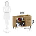 Ver imagem 4 de Balcão de Cozinha para Pia 120cm 2 Portas e 3 Gavetas sem Tampo Elegance Luciane Móveis