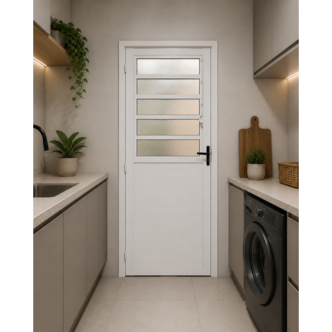 Porta Basculante Lambril Branco 210x90 Lado Direito