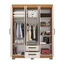 Ver imagem 3 de Guarda-roupa com 6 Portas e 2 Gavetas Freijó/off White Tx Nt6015 Notável Móveis