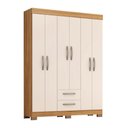 Ver imagem 1 de Guarda-roupa com 6 Portas e 2 Gavetas Freijó/off White Tx Nt6015 Notável Móveis