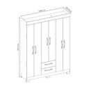 Ver imagem 6 de Guarda-roupa com 6 Portas e 2 Gavetas Freijó/off White Tx Nt6015 Notável Móveis