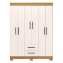 Ver imagem 5 de Guarda-roupa com 6 Portas e 2 Gavetas Freijó/off White Tx Nt6015 Notável Móveis