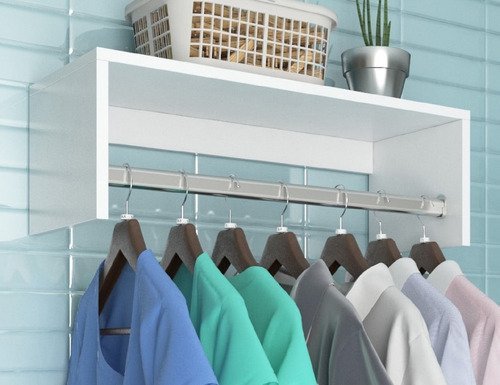 Conjunto 4 cabideiros aéreos Para Organização auxiliar Redecore Cabideiro multiuso aéreo Branco - 2
