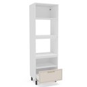Ver imagem 3 de Paneleiro Torre Quente 70cm 2 Portas Basculantes 1 Gaveta Amara Branco Creme Politorno Móveis